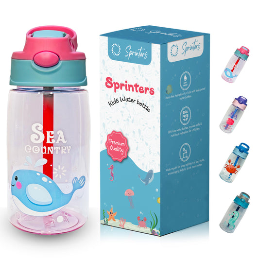 Kids Water Bottle 14 OZ | BPA-free Water Bottle For Kids With Straw Spill | Kids Water Bottle for School, Travel & Picnic | Reusable Baby Sipper, Toddler Cup Indoor-Outdoor Child (450 Ml, Pink)